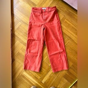 Madewell Emmett Wideleg Stretch Cotton Canvas Pants